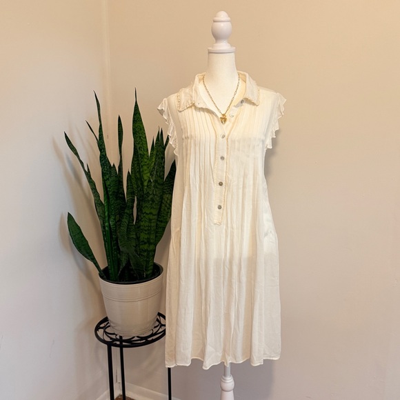 POL Dresses & Skirts - POL | Sheer Ivory Midi Dress